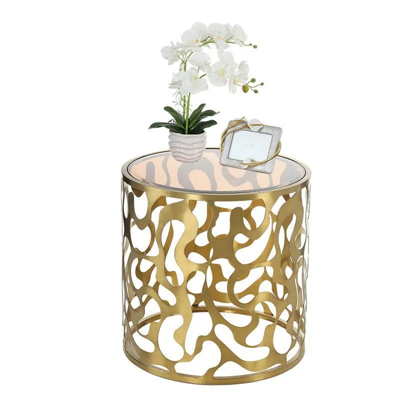 Barcelona End Table, Gold