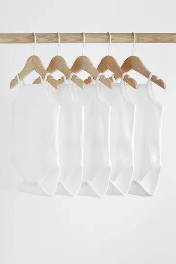 White Strappy Baby Bodysuits