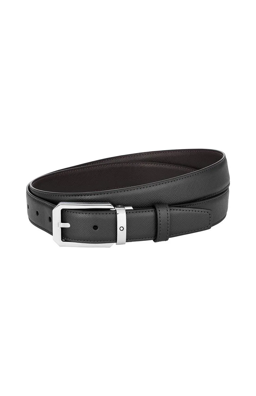 Black/brown 30 mm reversible leather belt