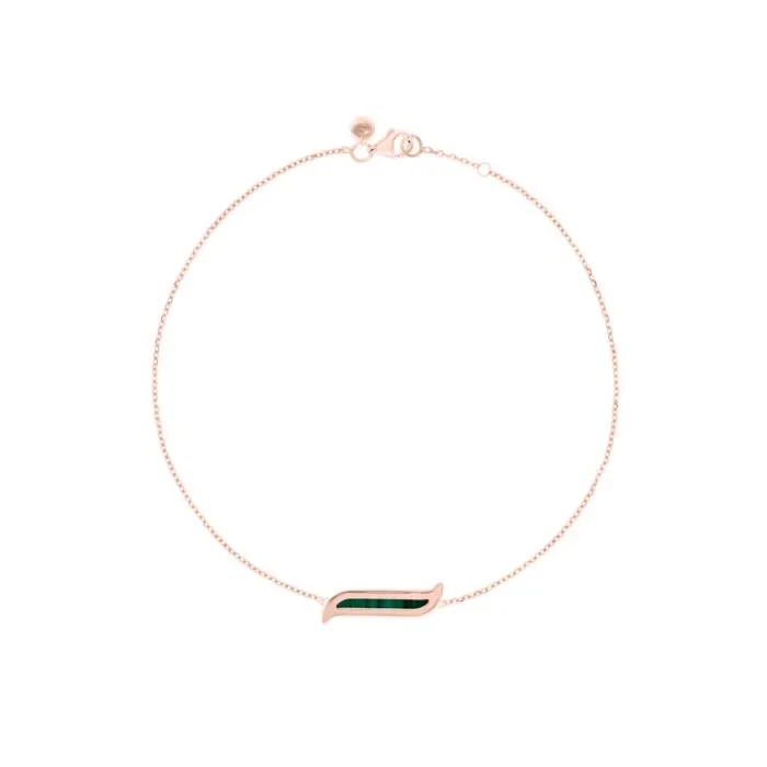 Alif Mosaic Malachite Bracelet In 18K Rose Gold