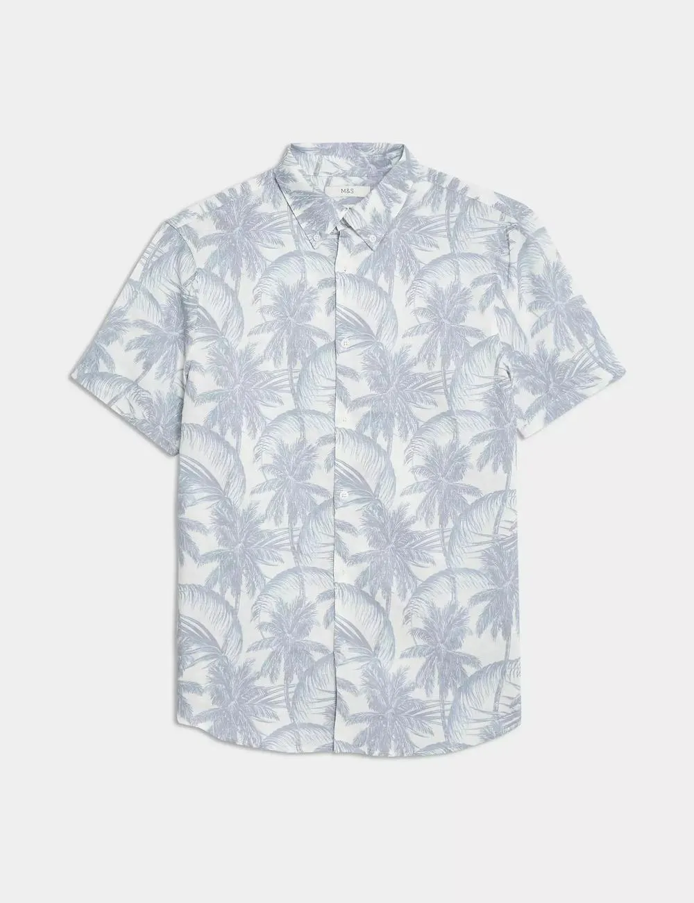 Easy Iron Cotton Linen Blend Print Shirt