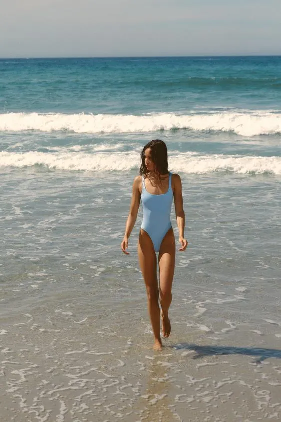 POLYAMIDE BODYSUIT WITH SQUARE NECKLINE
