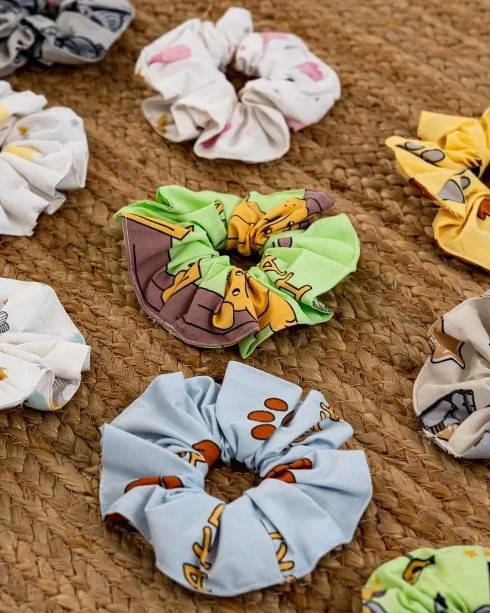 Scrunchie Λαστιχακι Μαλλιων Happy Dog σε 3 Αποχρωσεις