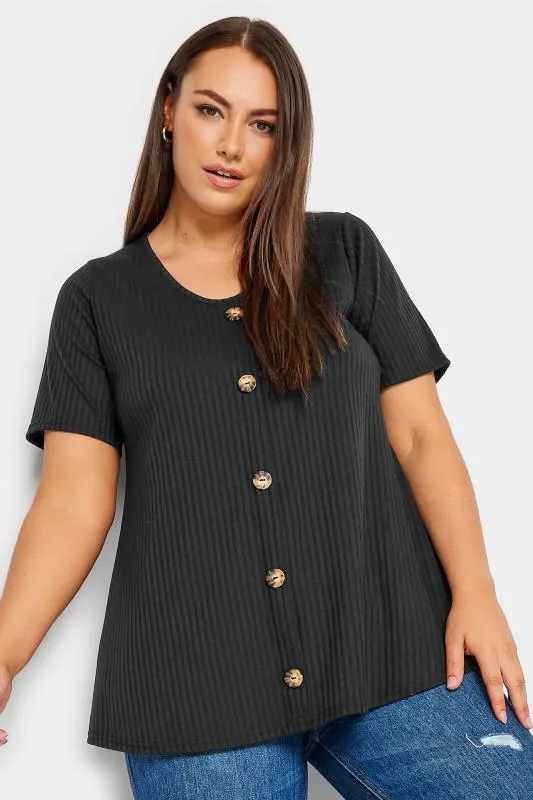 LIMITED COLLECTION Curve Black Ribbed Swing Top