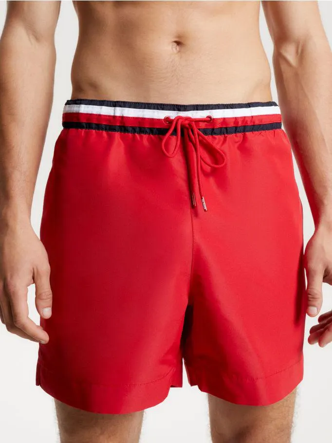 Global Stripe Mid Length Swim Shorts
