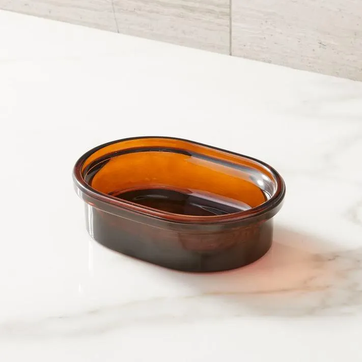 Apothecary Glass Bath Accessories - Amber Brown