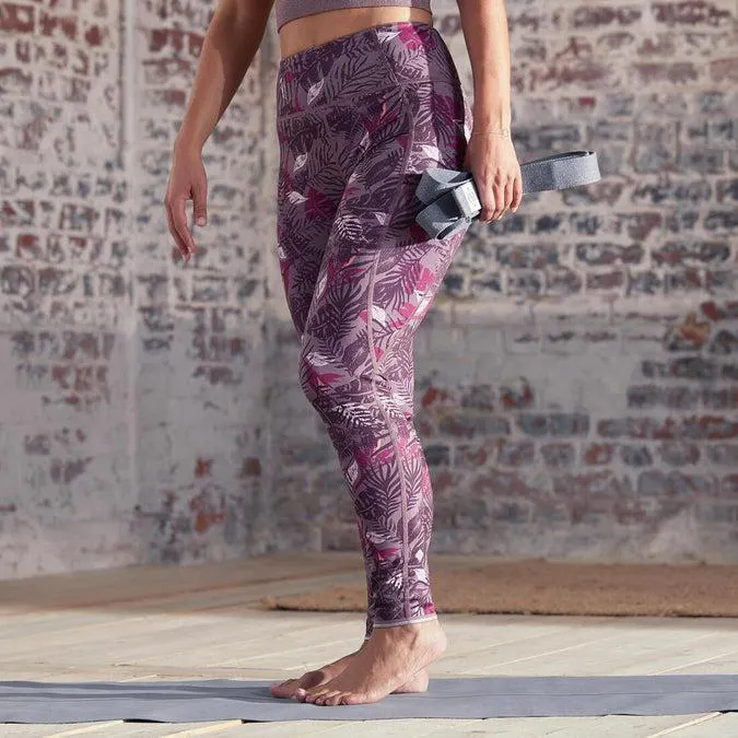 Reversible Dynamic Yoga Leggings - Purple/Grey