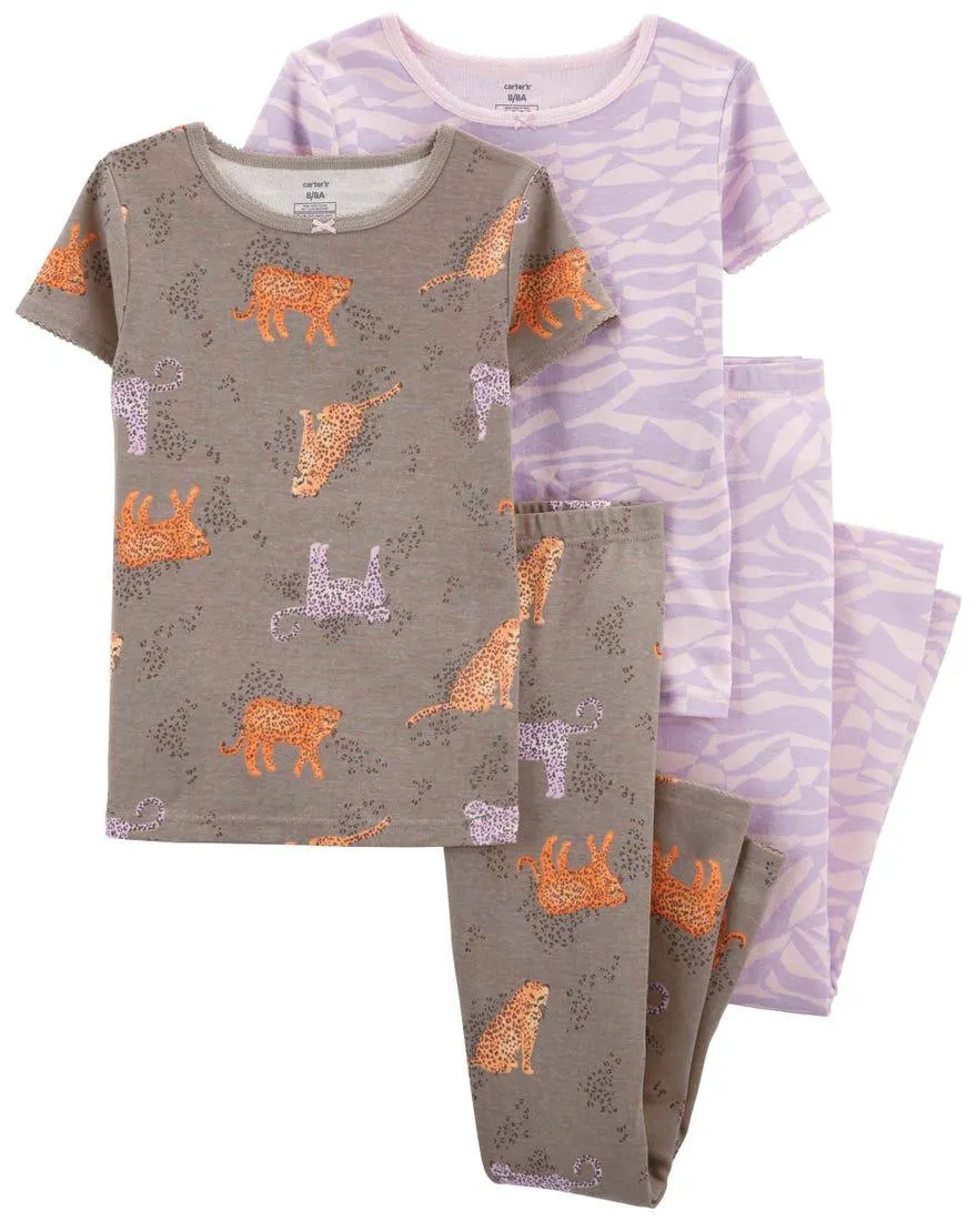 4-Pack Animal Print PJs