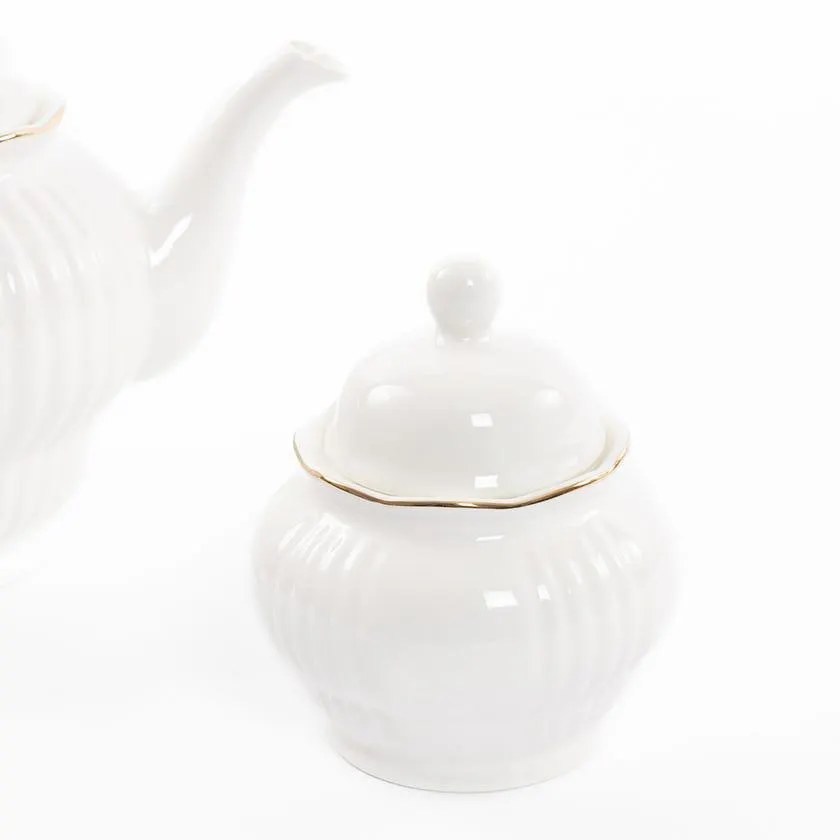 Luce Sugar Pot, White - 11x11cm