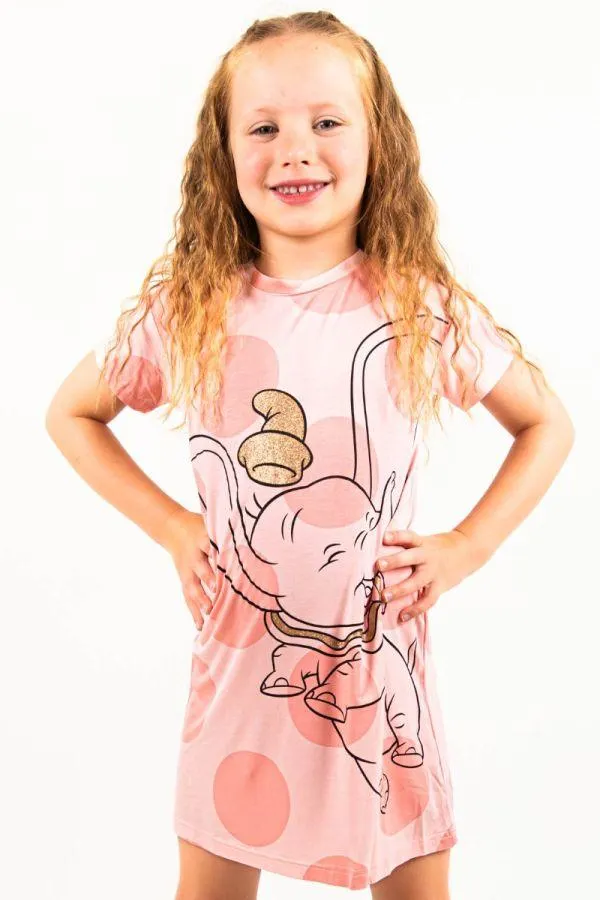 Girls Peach Polka Dumbo Nightdress
