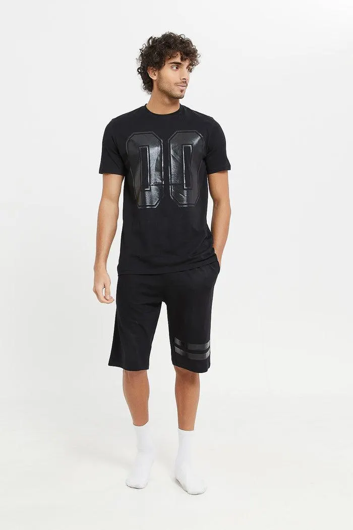 Men Black Pyjama Set (2 Piece)