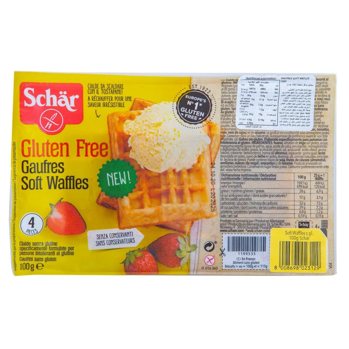Schar Gluten Free Soft Waffles 100 g