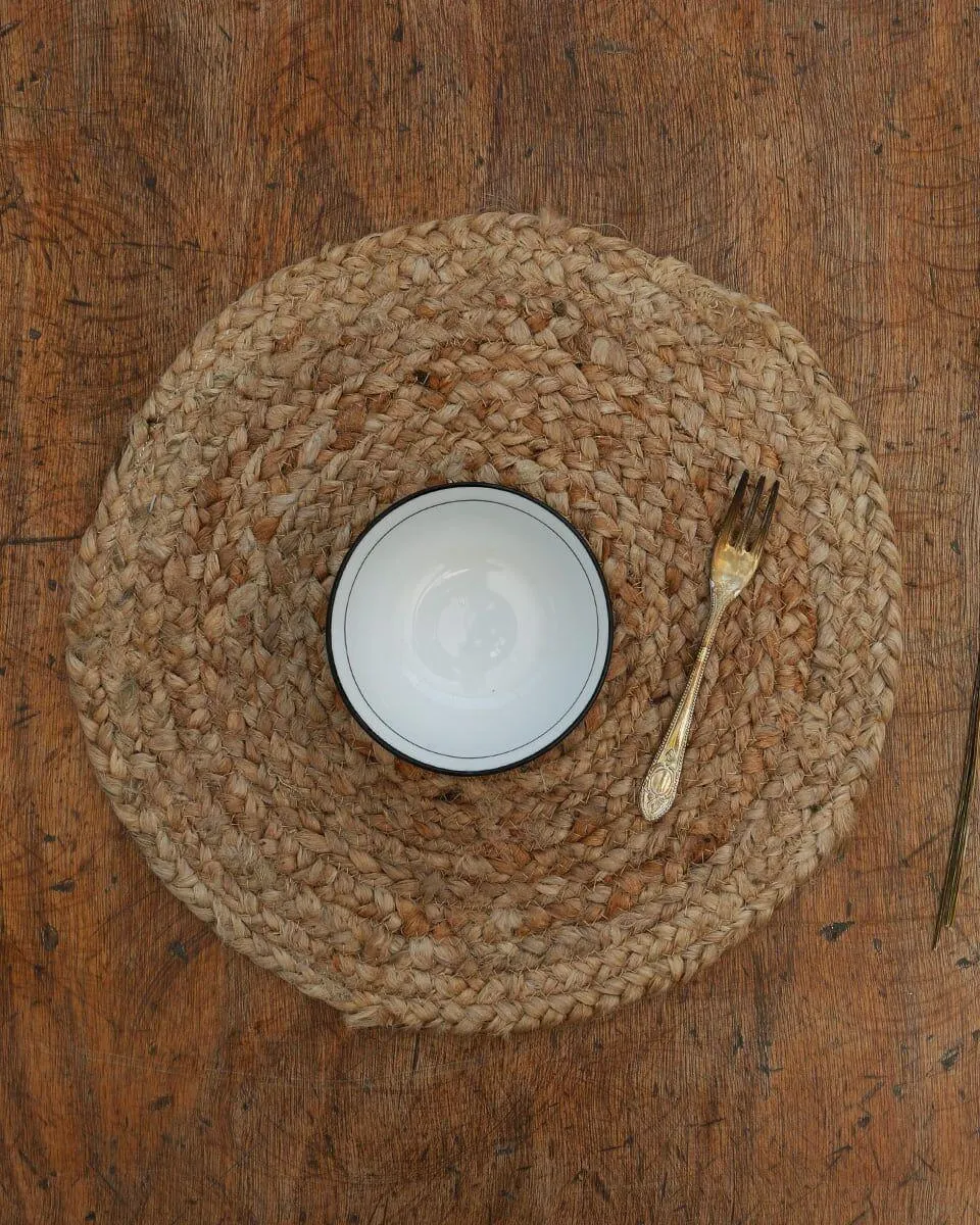 Ψαθα Στρογγυλο Πλεκτο Σουπλα απο Γιουτα Trecase σε Δυο Διαστασεις