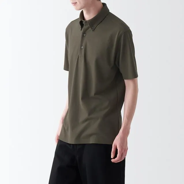Cool Touch Pique Short Sleeve Button Down Polo Shirt