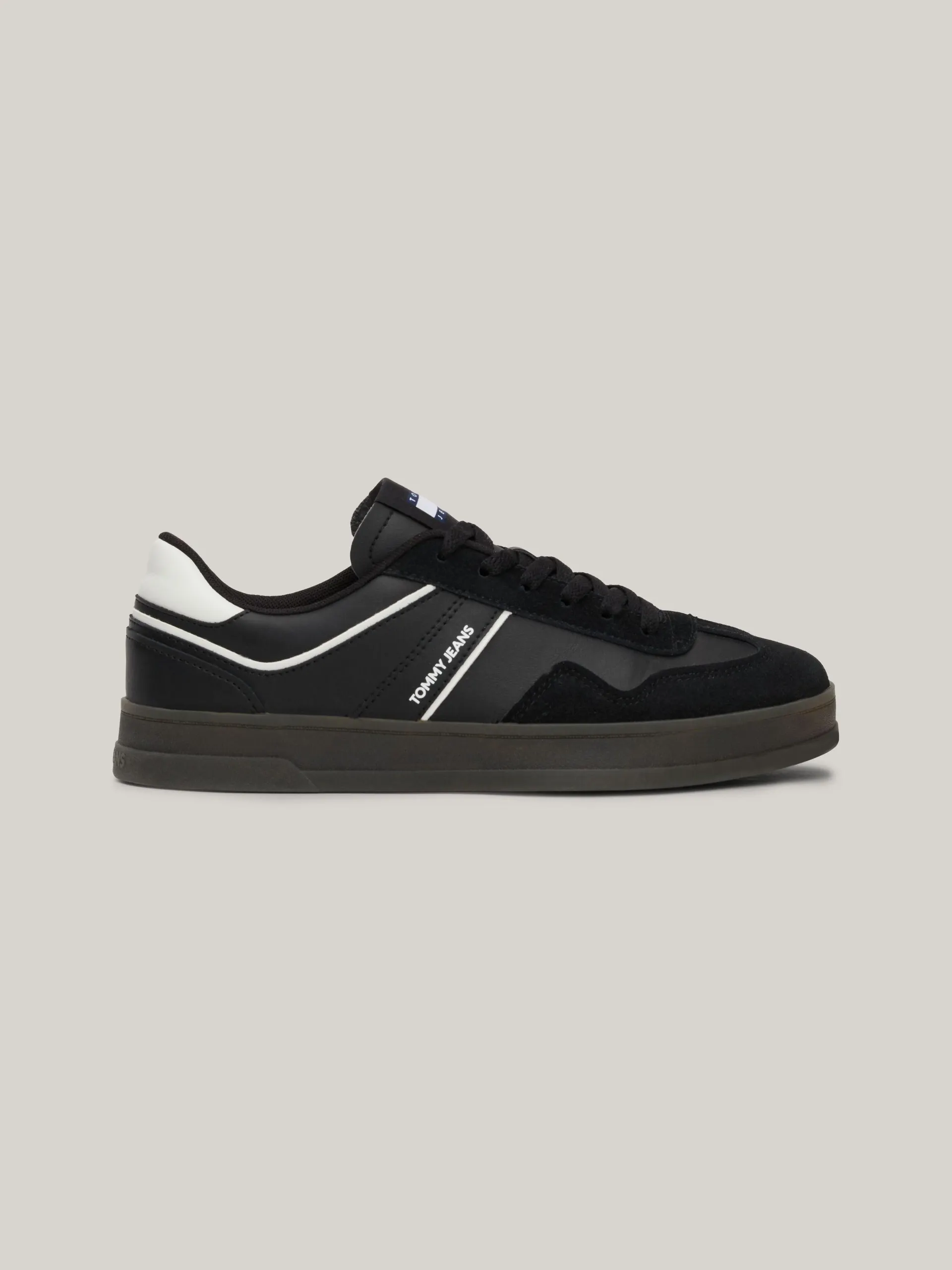 Suede Mixed Texture Court Trainers