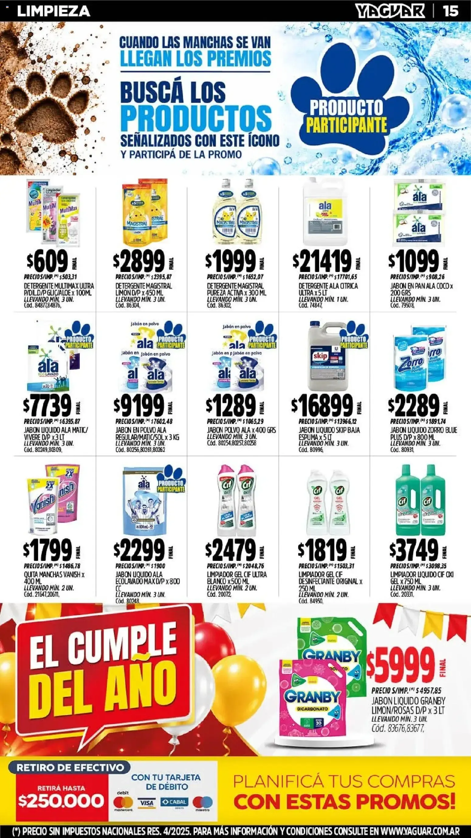 Ofertas de Mayorista Yaguar - El Cumple del Año 38 26 de octubre al 31 de octubre 2026 - Página 17 del catálogo