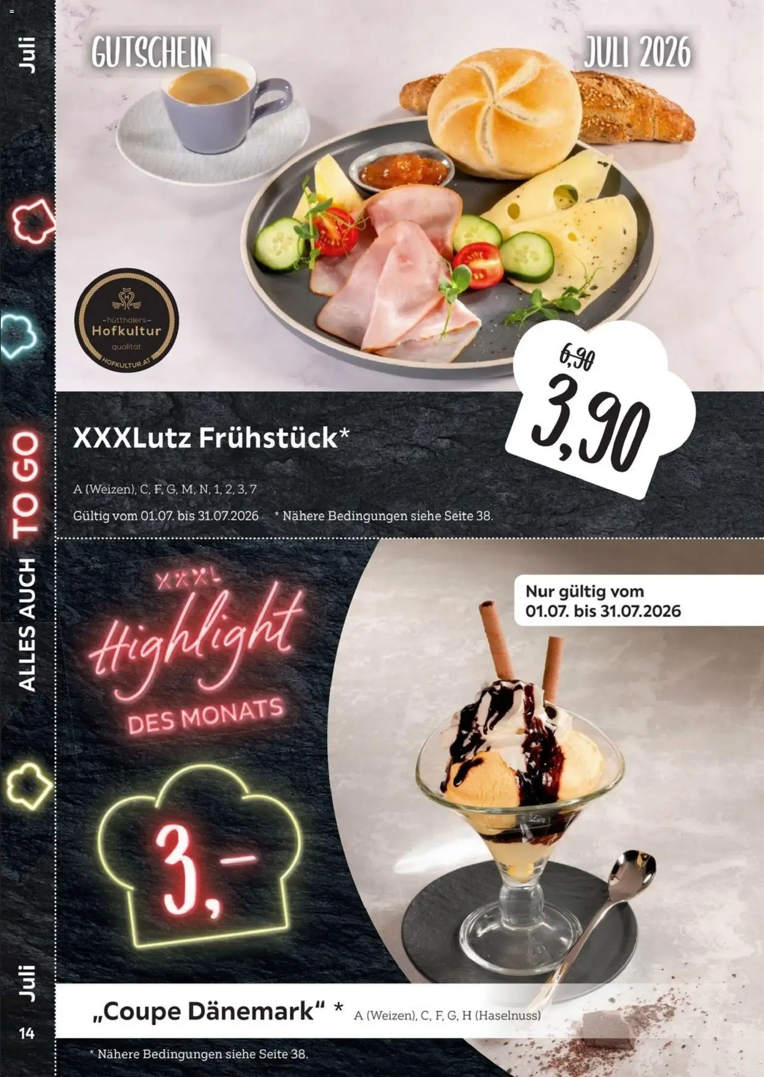XXXL Lutz Restaurantgutscheine (ab 01.02.2026) zum Blättern von 1. Februar bis 31. Juli 2026 - Prospekt seite 14