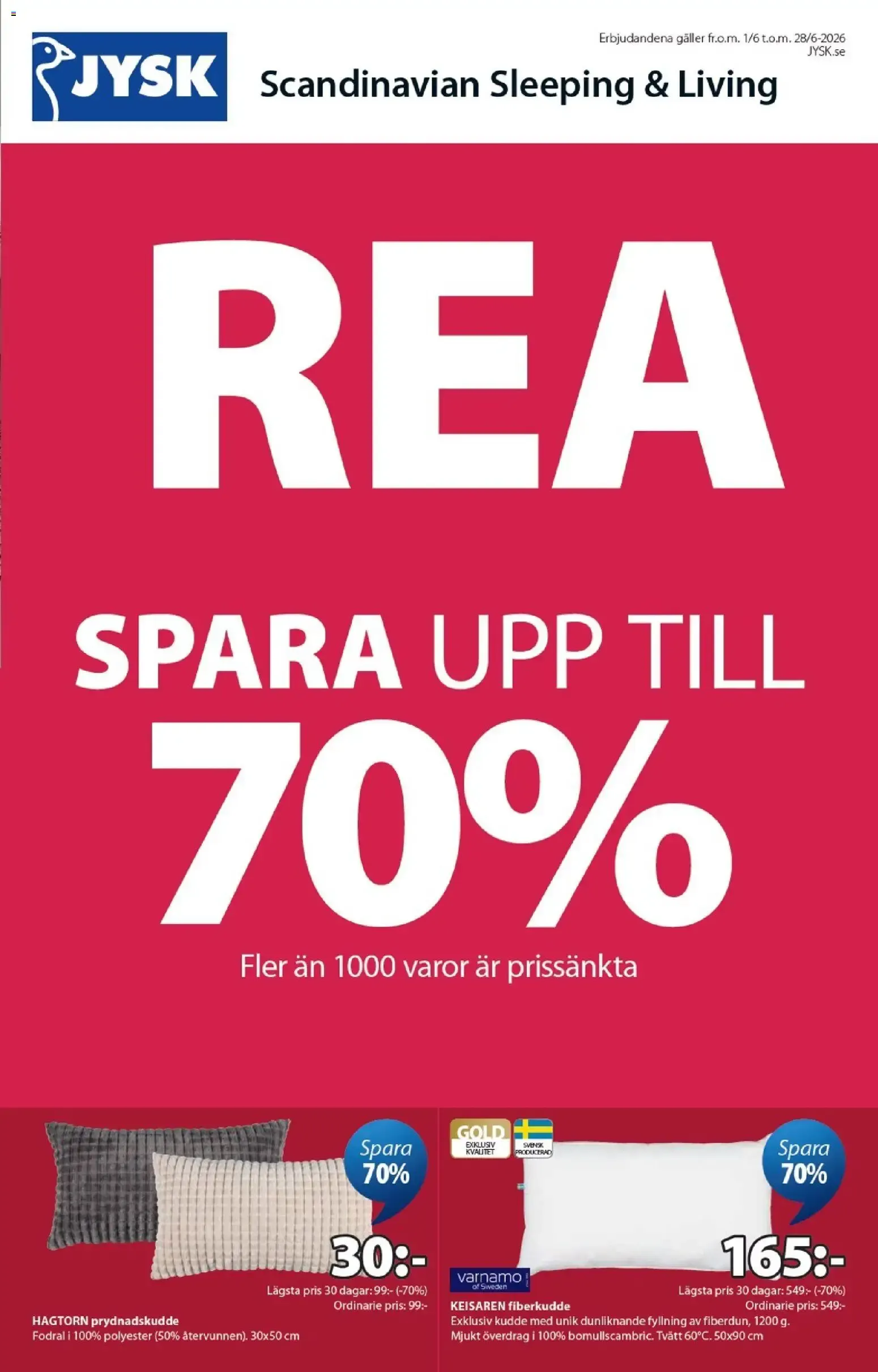 JYSK erbjudanden från 01/06/2026 - 28/06/2026 > Reklamblad nuvarande rabatter från 1 juni till 28 juni 2026 - Reklamblad sidor 1