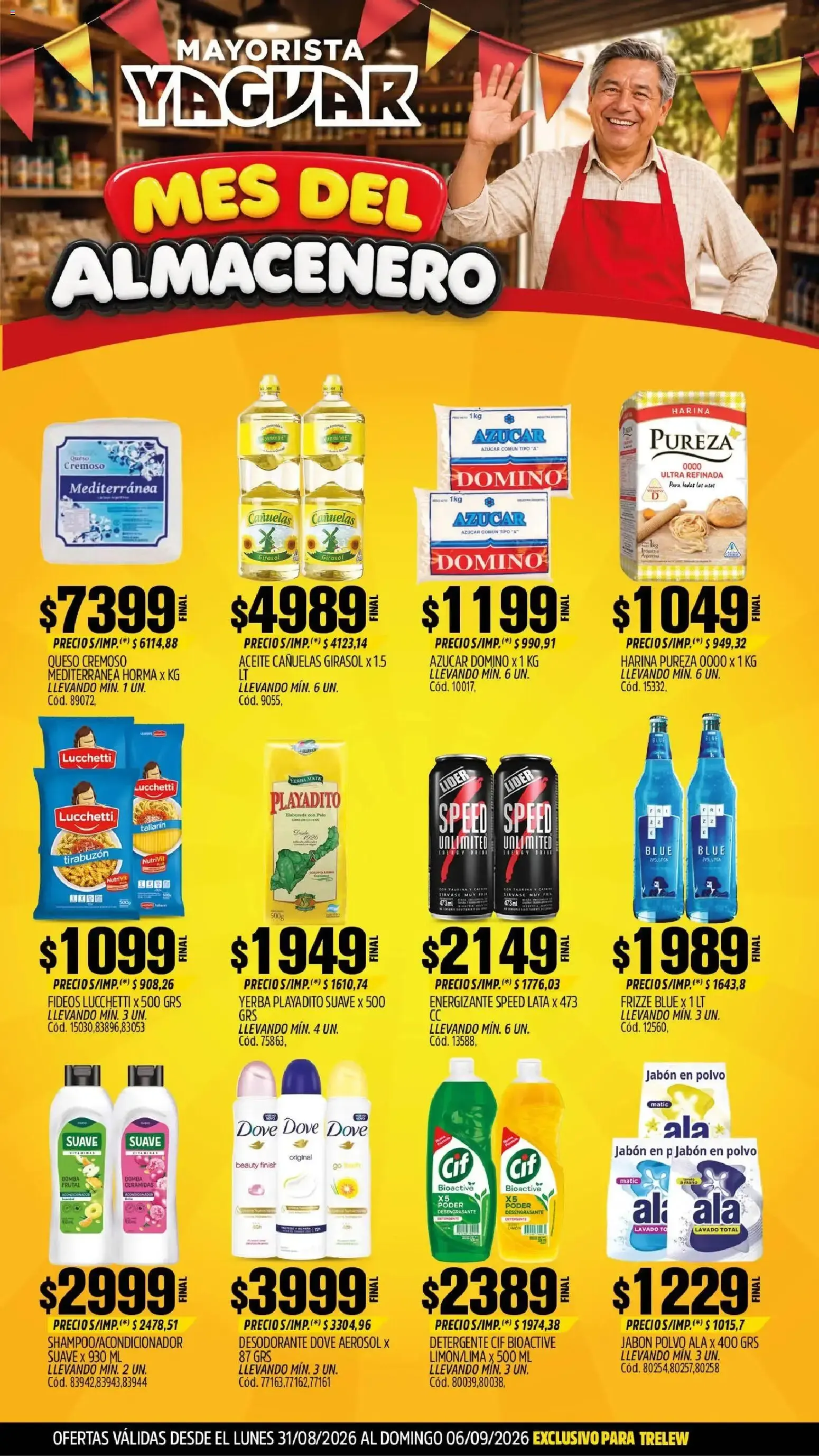 Ofertas de Mayorista Yaguar - Mes del Almacenero - Ofertas para Trelew 31 de agosto al 6 de septiembre 2026 - Página 1 del catálogo