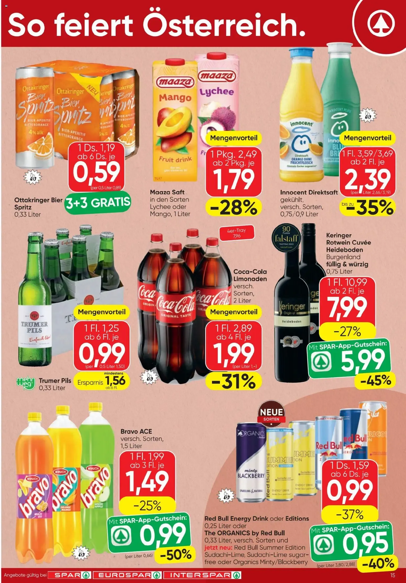 Spar - Flugblatt (30.07.2026) - Angebote und Prospekt von 30. Juli bis 12. August 2026 - Flugblätt seite  15