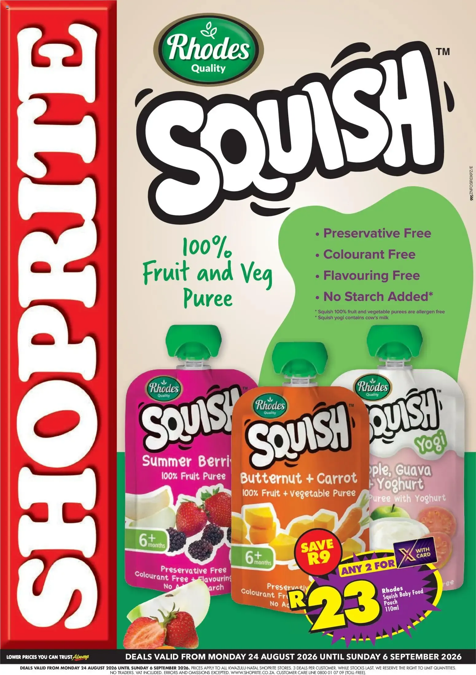 Shoprite - Rhodes Squish Baby Foods (24/08/2026 - 06/09/2026) → Online Catalogue