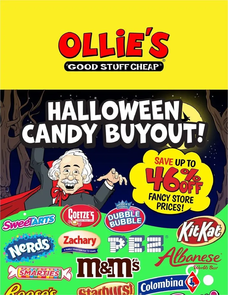 Weekly ad Current Ollie's - Halloween Candy Buyout leaflet valid from Monday 10/19/2026 to Monday 10/26/2026 from October 19 to October 26 2026 - Page 1