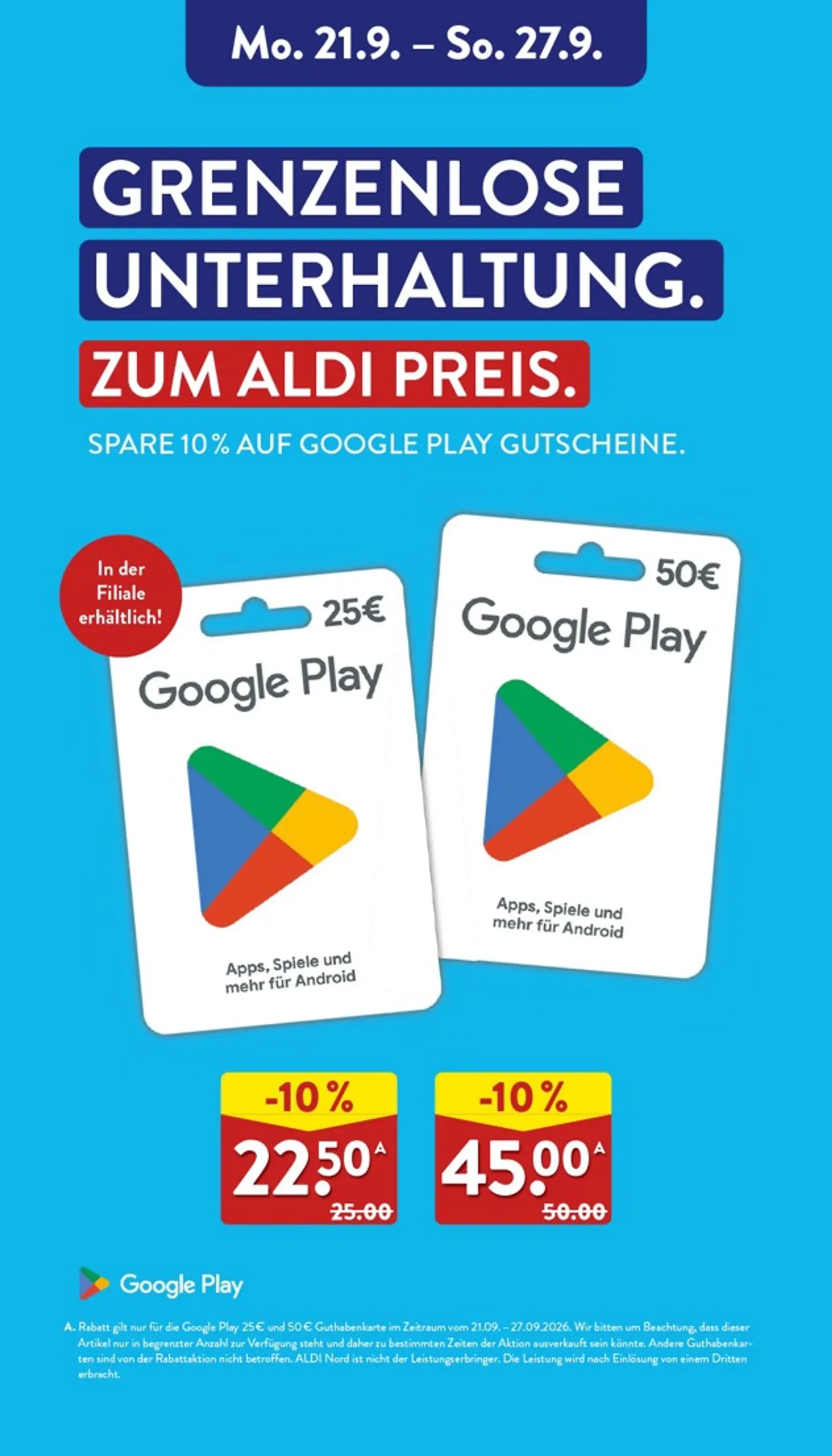Gutes für alle. Zum ALDI Preis. von 21. September bis 26. September 2026 - Prospekt seite 40