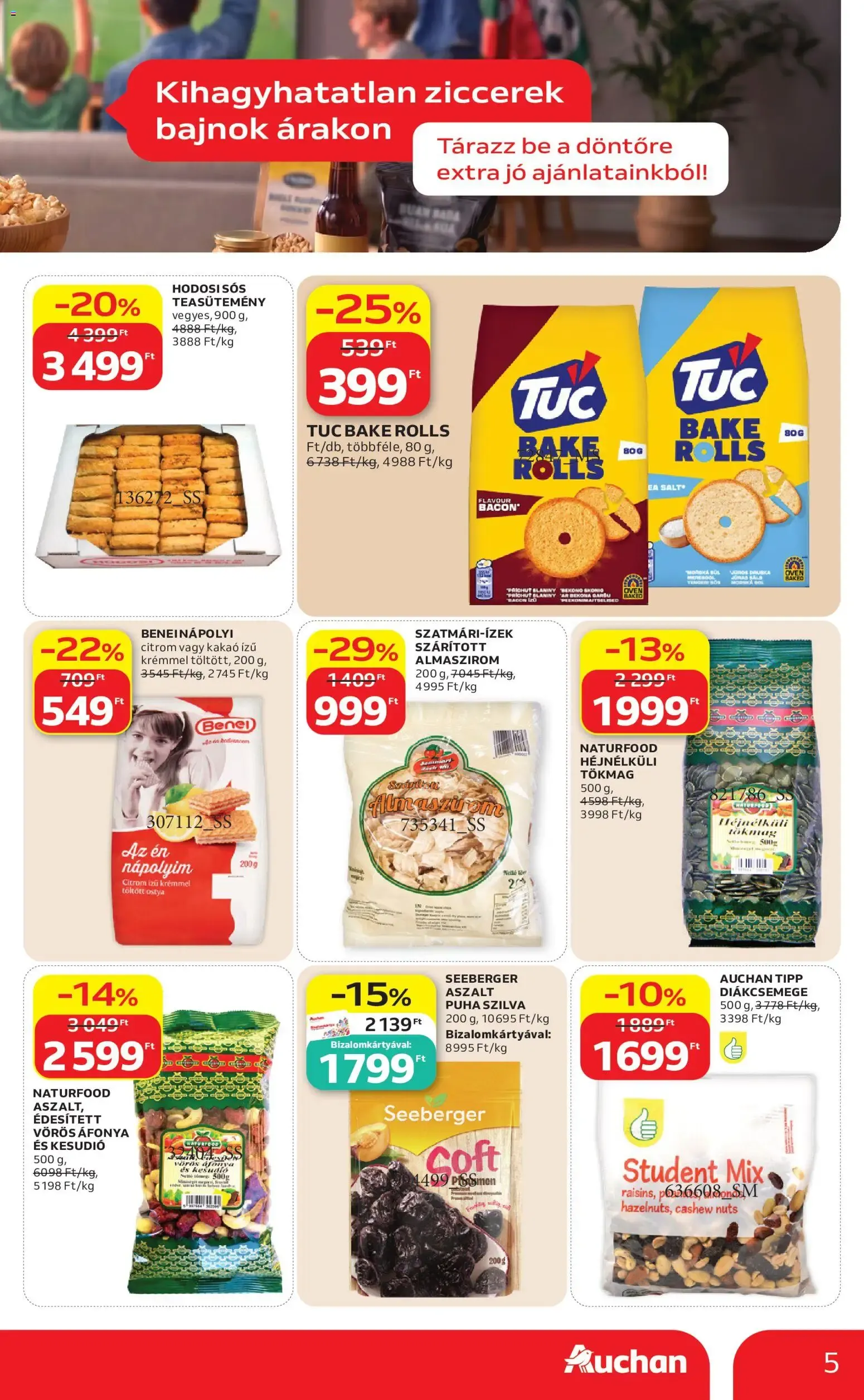 Katalógus Auchan Kihagyhatatlan ziccerek bajnok árakon - 2026.07.09. -tól/töl > akció, lapozható szórólap 🛍️ július 9.-tól július 22.-ig 2026. - Oldal 5