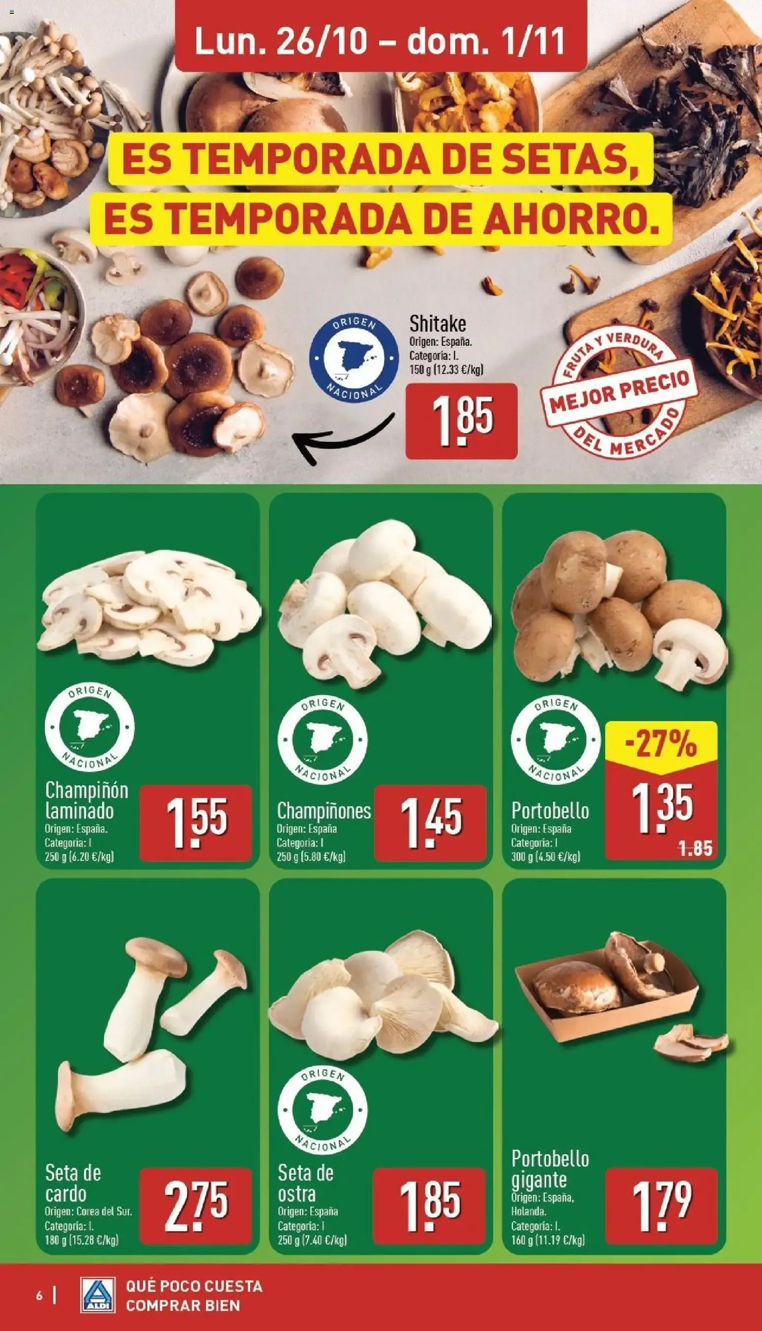 Catálogo de Aldi: Bajos precios en frescos 26 de octubre al 1 de noviembre 2026 - Página 6