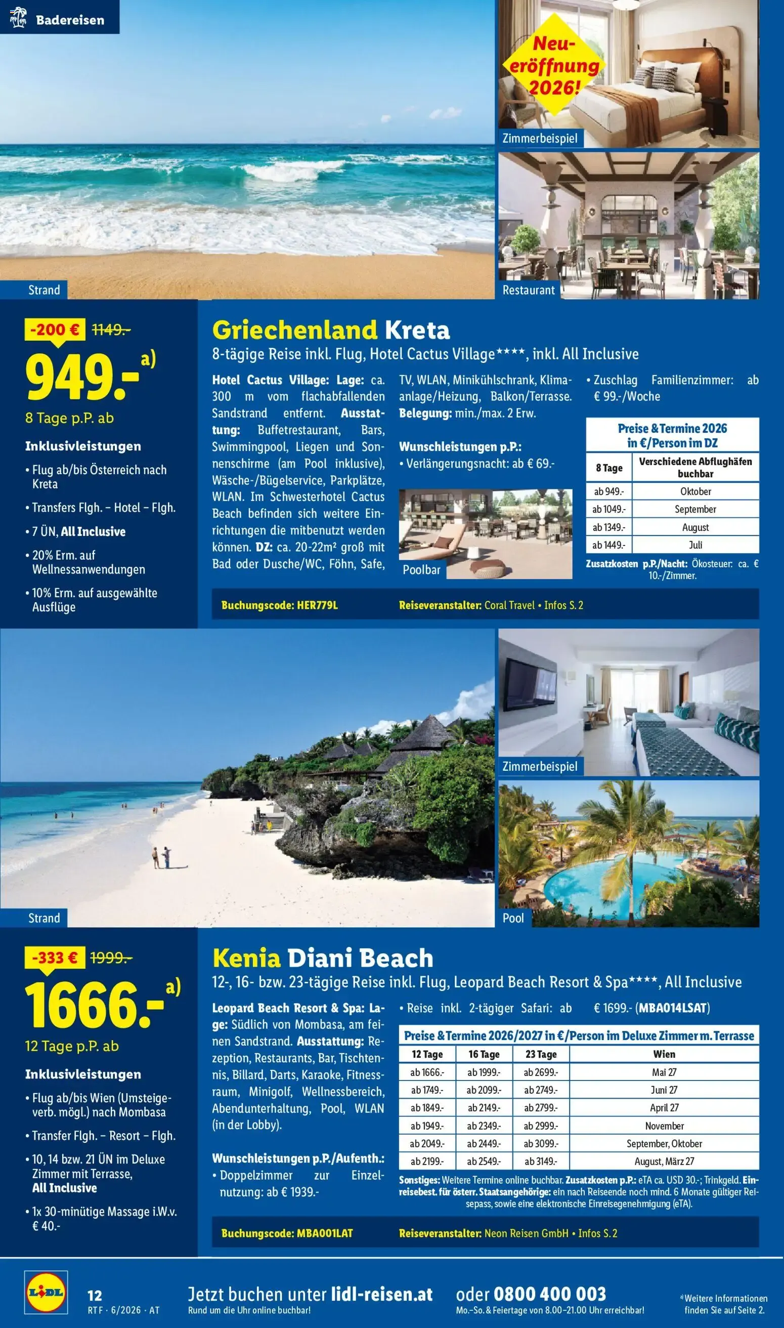 Lidl Reisen - Traumurlaub von 13. Juni bis 15. Juli 2026 - Flugblätt seite  12