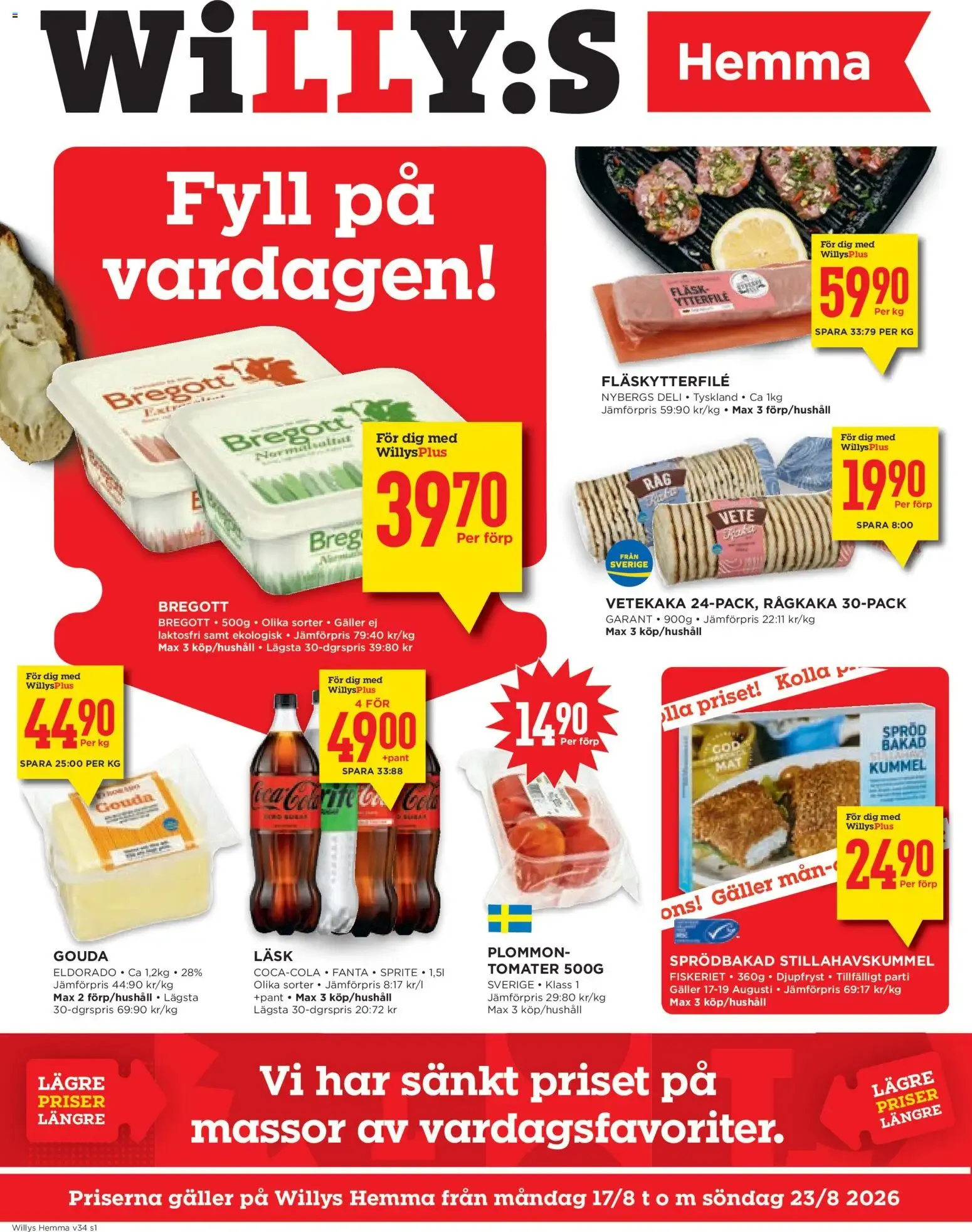Willys erbjudanden Hemma från 17/08/2026 - 23/08/2026 > Reklamblad nuvarande rabatter