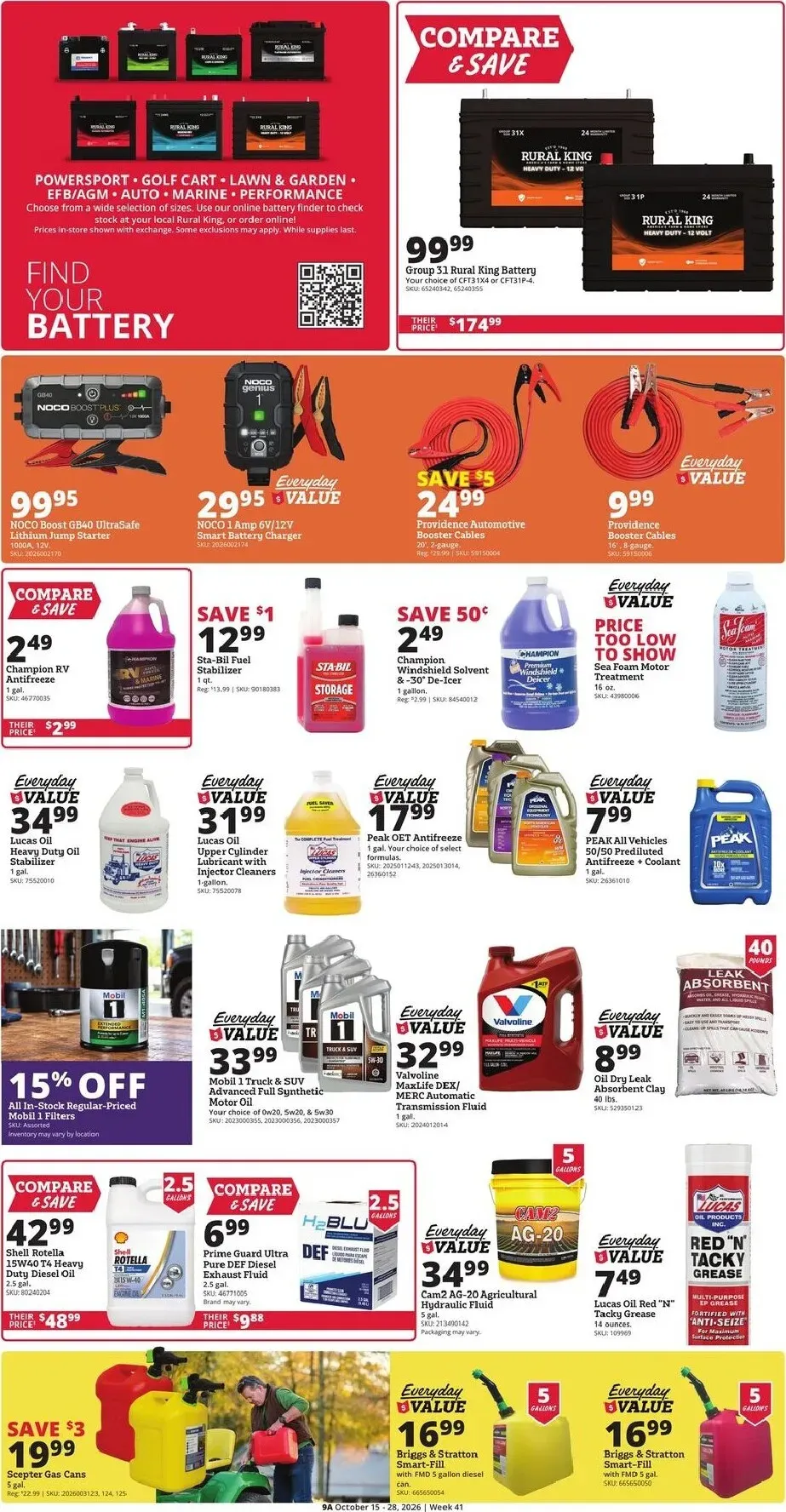 Weekly promotion Current Rural King - Pet-O-Ween leaflet valid from Thursday 10/15/2026 to Wednesday 10/28/2026 spanning from October 15 to October 28 2026 - Page 9 for Catalogue 365