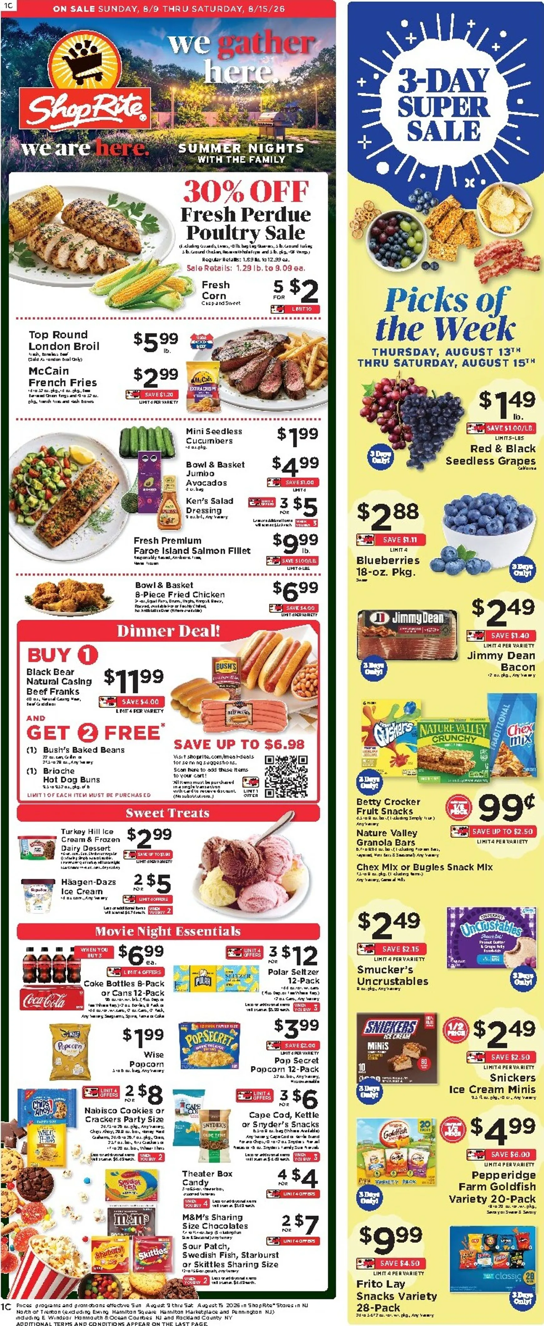 Weekly ad Current ShopRite leaflet valid from Sunday 08/09/2026 to Saturday 08/15/2026 from August 9 to August 15 2026 - Page 1
