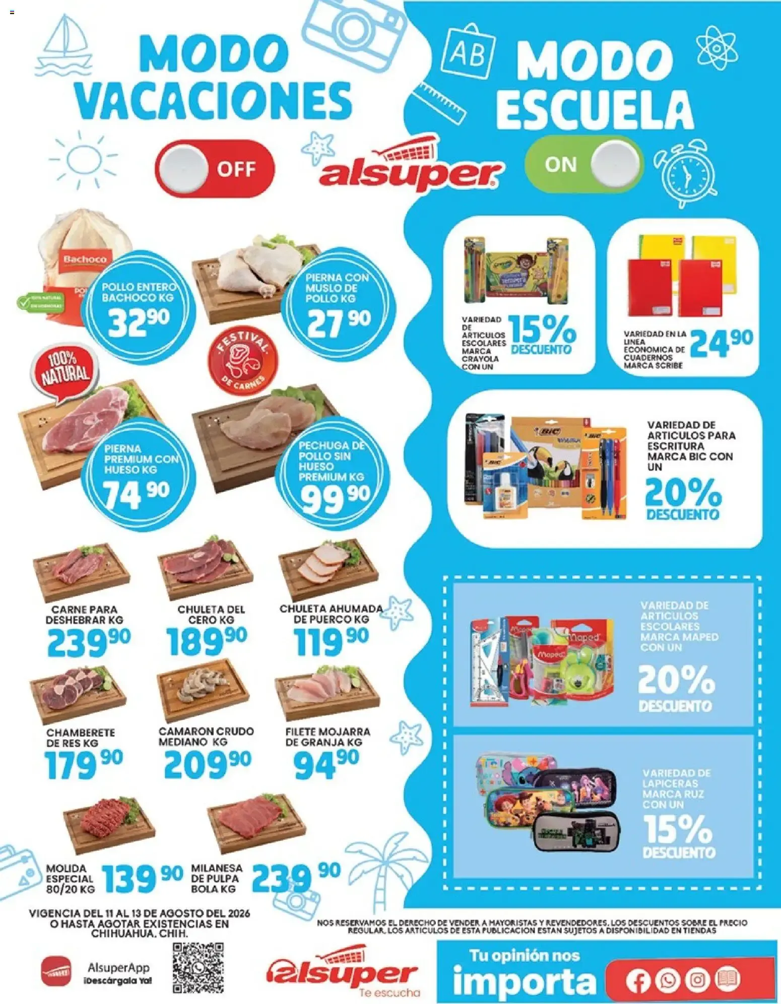 Catálogo de Alsuper - Modo Vacaciones y Modo Escuela 11 de agosto al 13 de agosto 2026 - Pagina 1