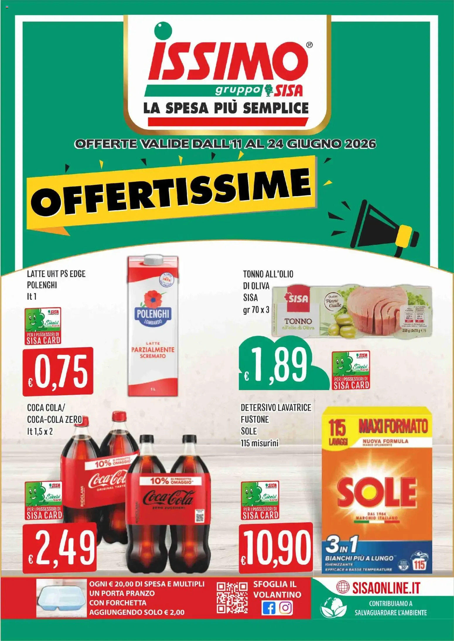 Nuovo SISA volantino Issimo dal 11/06/2026 > offerte anteprima 🛍️ da 11 giugno a 24 giugno di 2026 - Pagina del volantino 1