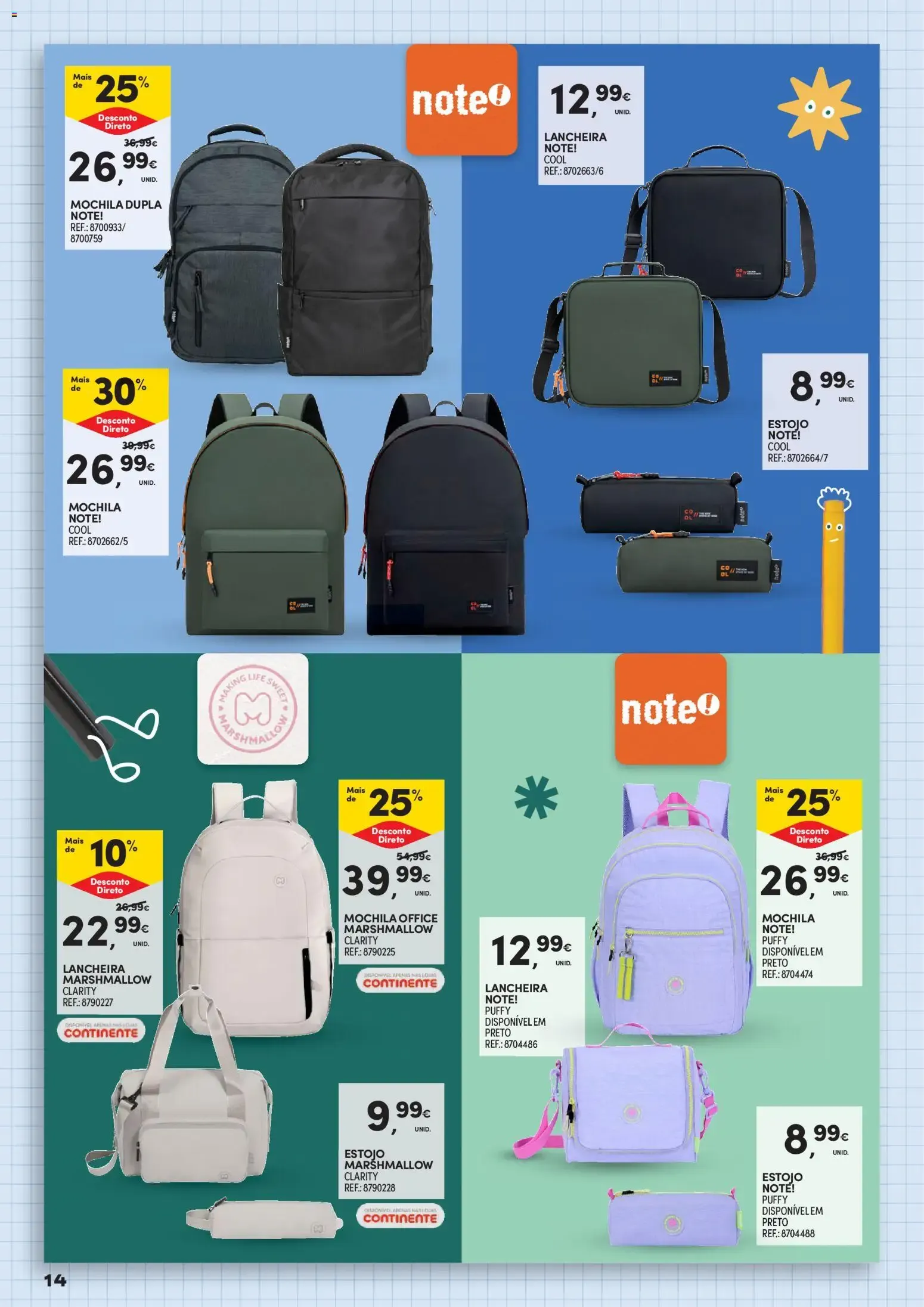 Folheto Continente Regresso às Aulas Na escola de toda a gente » de 11/08/2026 - 20/09/2026 de 11 de agosto até 20 de setembro 2026 - Pagina 14