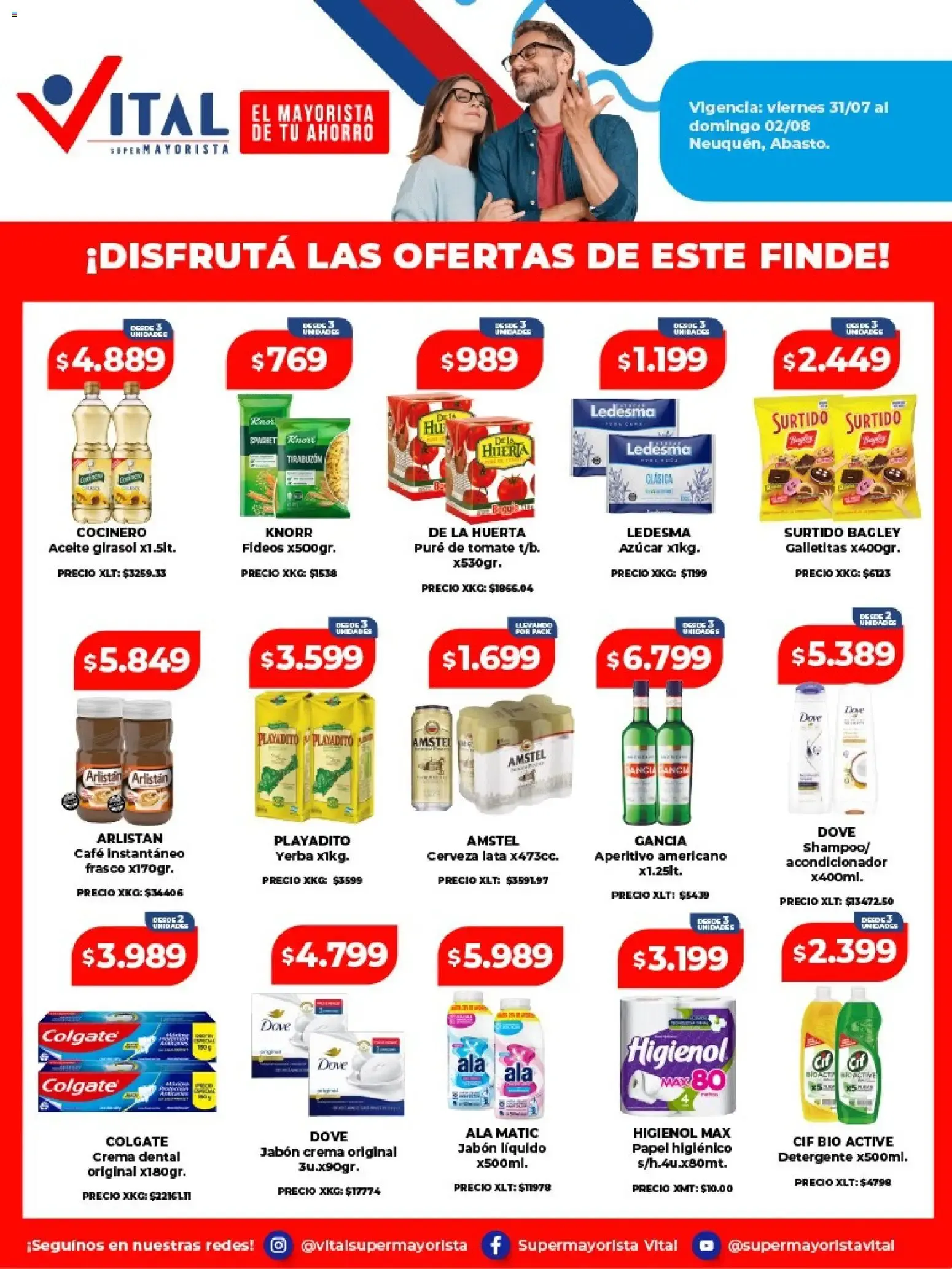 Ofertas de Vital - Ofertas fin Neuquén, Abasto. || del 31/07/2026 - 02/08/2026 || Catálogo 31 de julio al 2 de agosto 2026 - Página 1 del catálogo