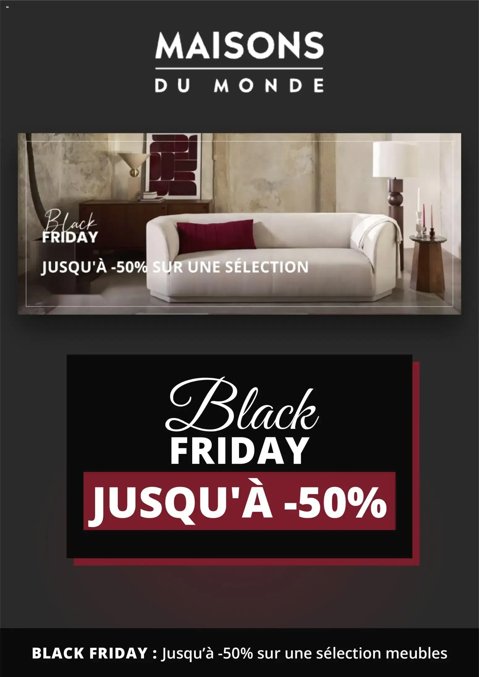 Maisons du Monde Black Friday du 28/10/2026 || Catalogue, Prospectus