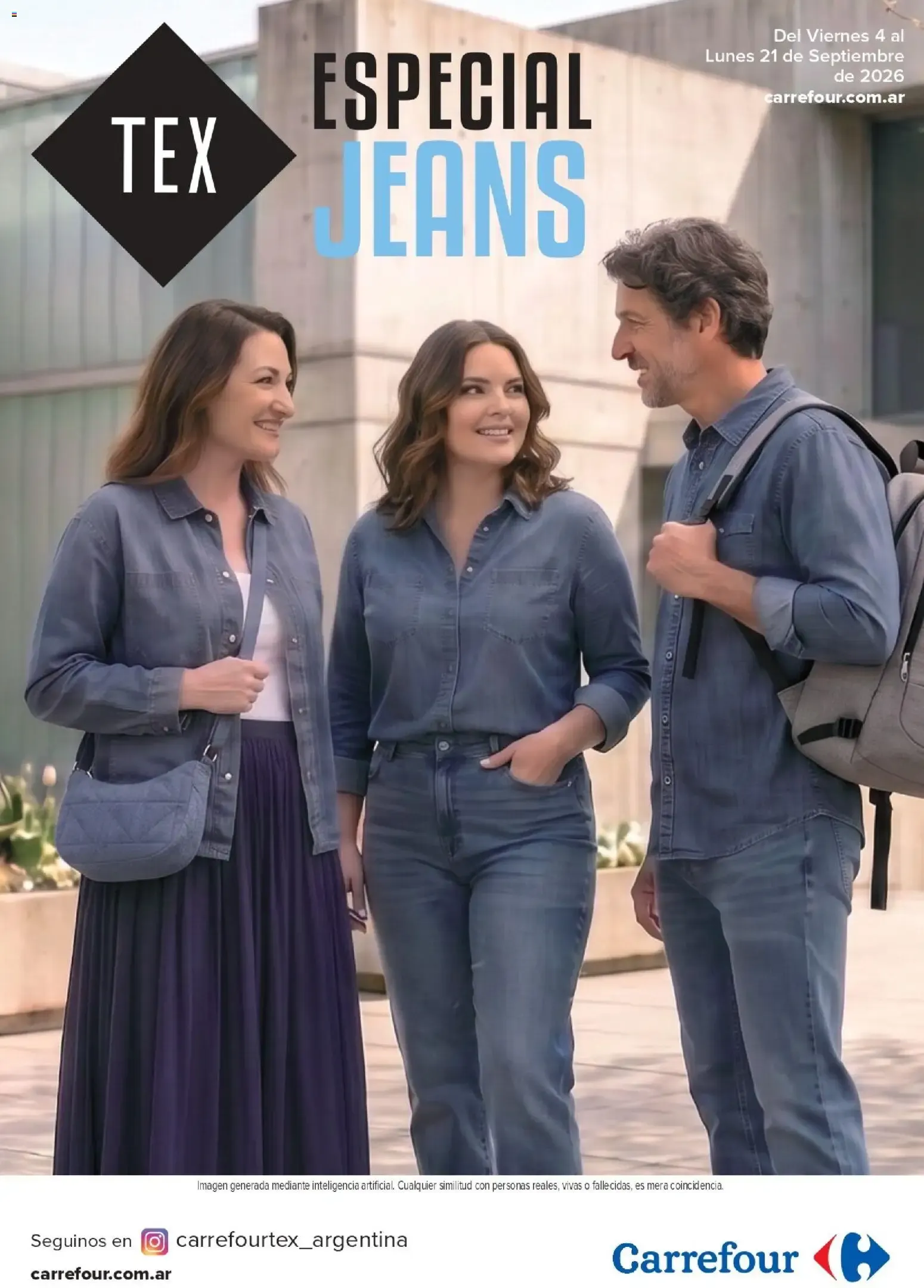 Ofertas de Carrefour - Tex | Especial Jeans || del 04/09/2026 - 21/09/2026 || Promociones 4 de septiembre al 21 de septiembre 2026 - Página 1 del catálogo