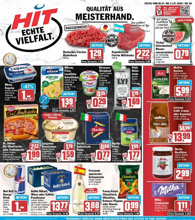 Hit Prospekt – von Montag 06.07.2026 bis Samstag 11.07.2026 von 6. Juli bis 11. Juli 2026 - Prospekt seite 1