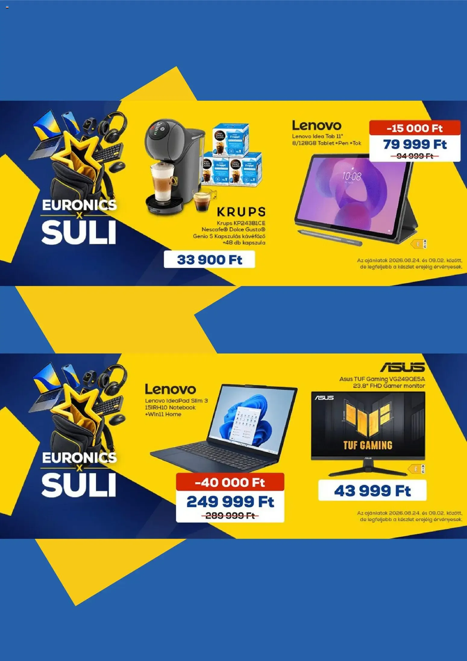 Katalógus Euronics akciós újság - 2026.08.24. -tól/töl > akció, lapozható szórólap 🛍️ augusztus 24.-tól szeptember 2.-ig 2026. - Oldal 1