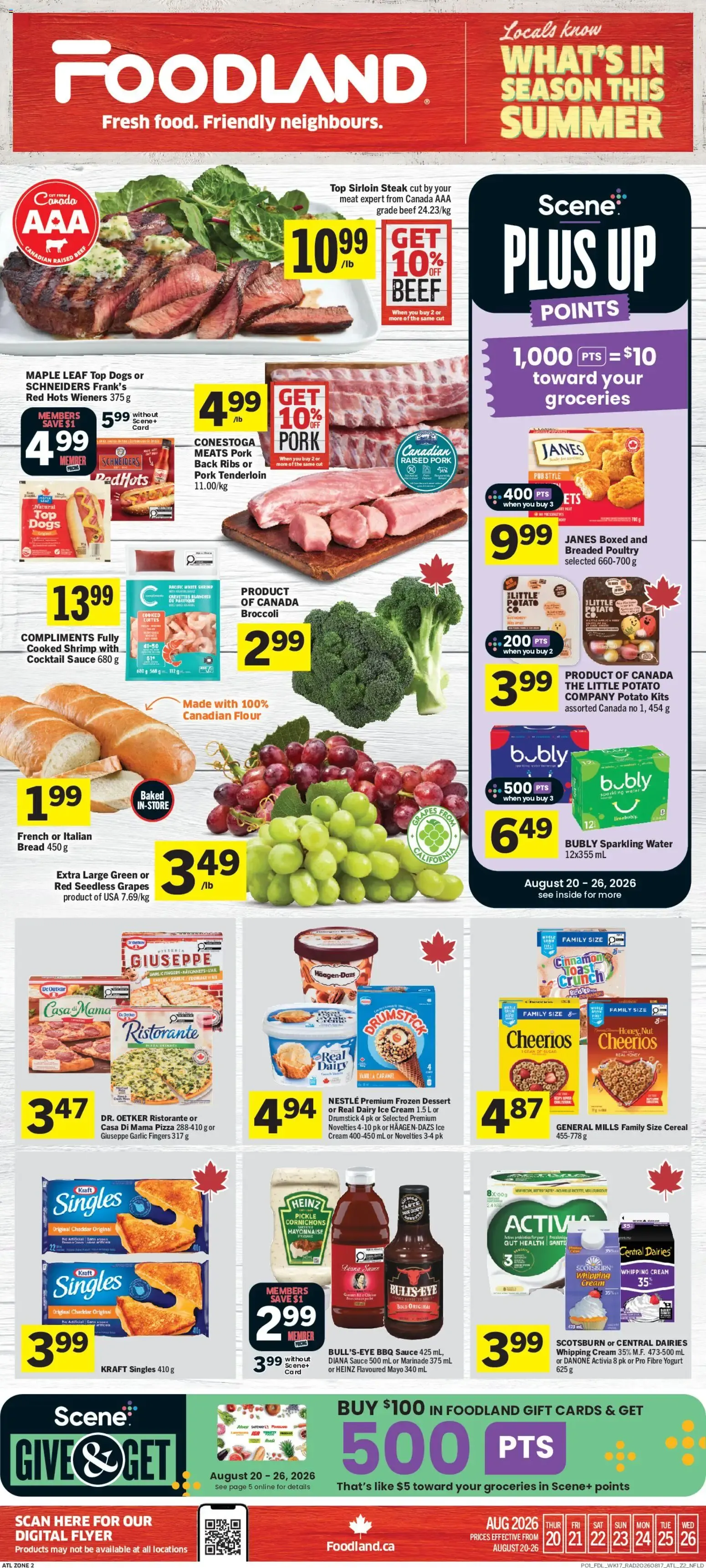 Foodland weekly flyer / circulaire from Aug 20, 2026 > weekly specials & deals from August 20 to August 26 2026 - flyer page 1