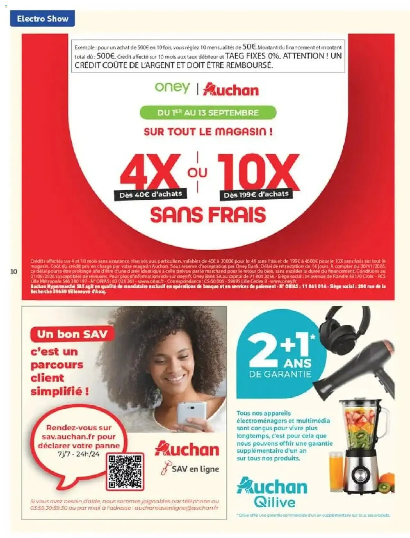 Auchan - Electroshow à partir du 01/09/2026 - promo en ligne du 1 septembre au 13 septembre 2026 - Catalogue page 10