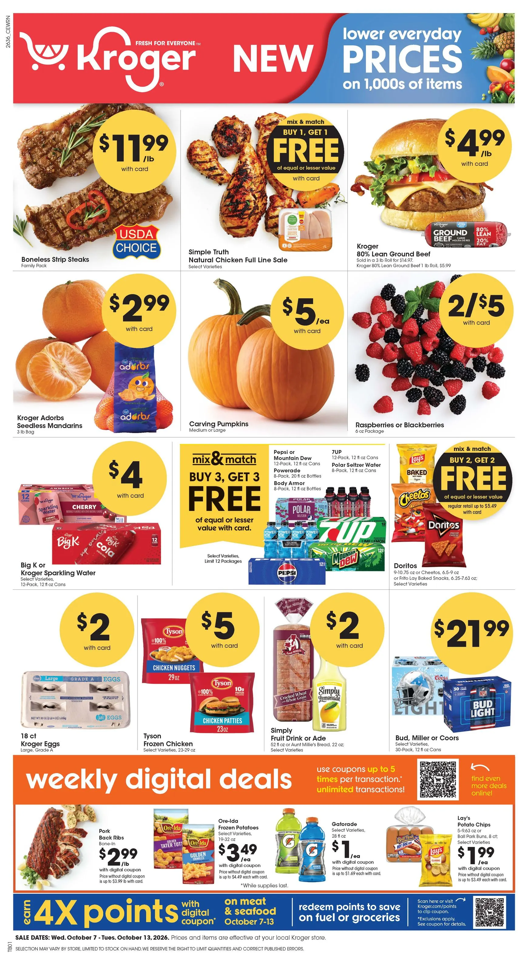 Current Kroger leaflet valid from Wednesday 10/07/2026 to Tuesday 10/13/2026