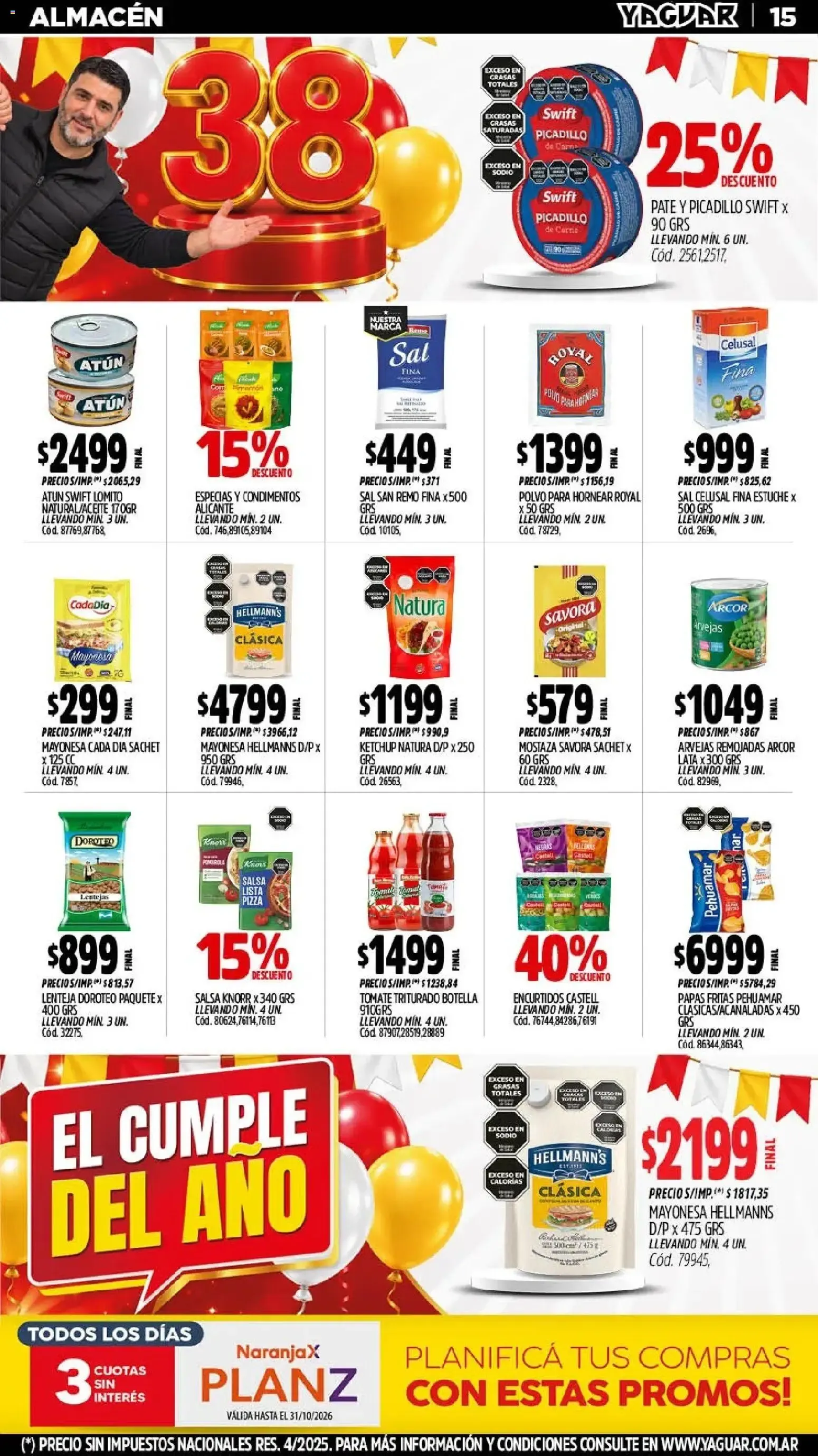 Ofertas de El Cumple del Año Mayorista Yaguar 5 de octubre al 11 de octubre 2026 - Página 13 del catálogo