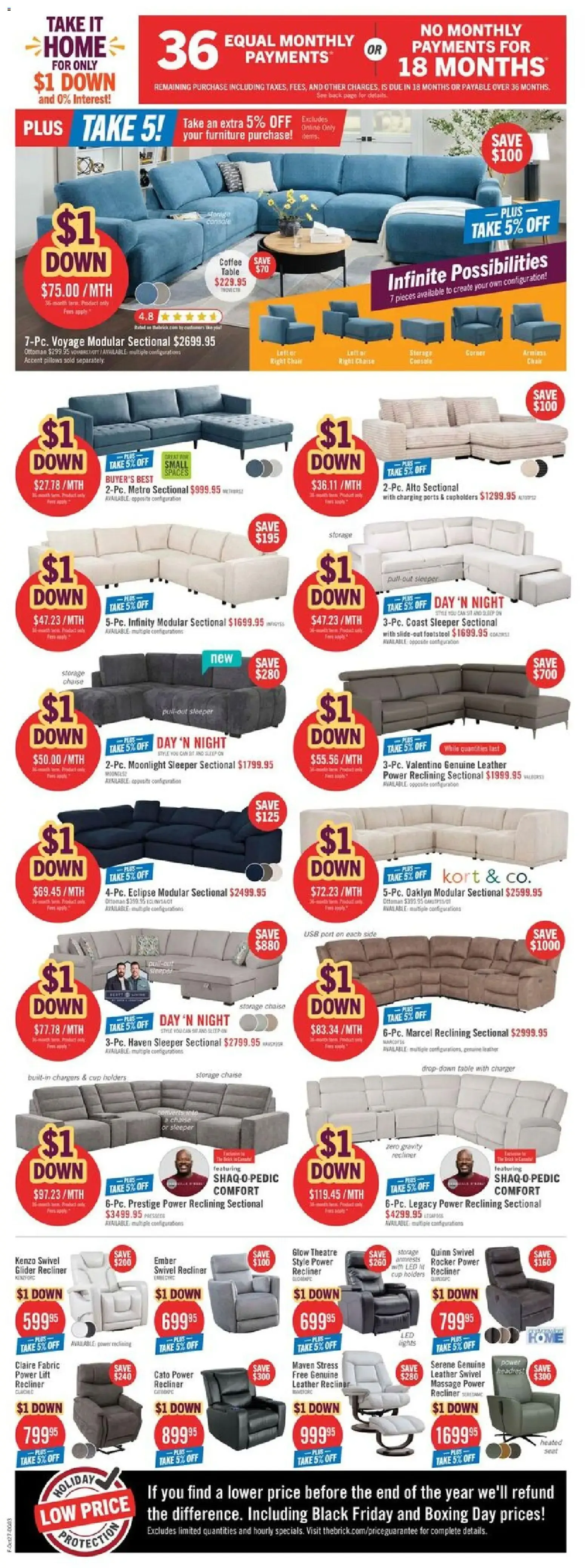 The Brick: Dollar Down Days & Take it Home - $1 Down and 0% Interest from October 27 to November 1 2026 - flyer page 6