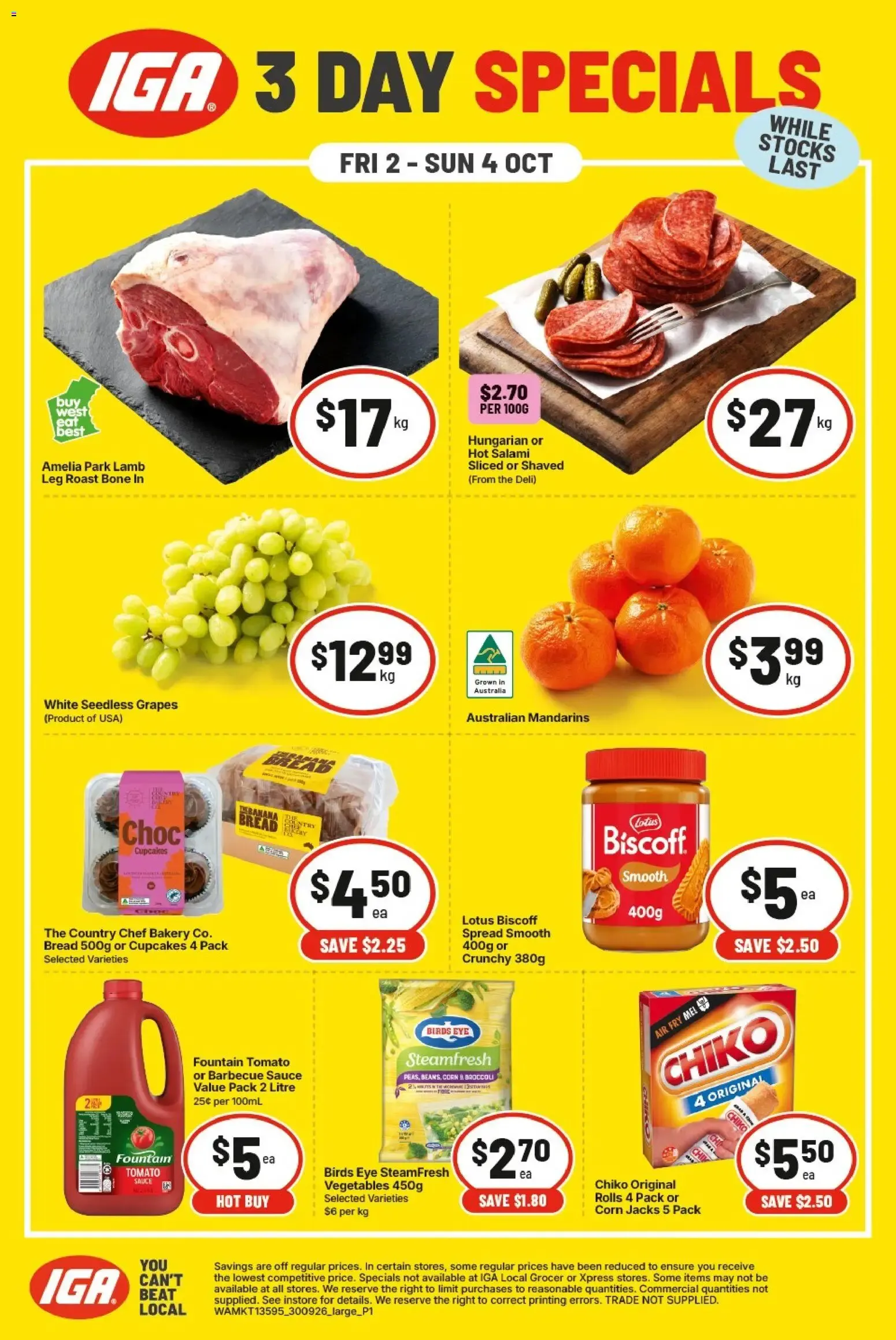 IGA 3 Day Specials - Catalogue valid from 2 October to 4 October 2026 - page 1