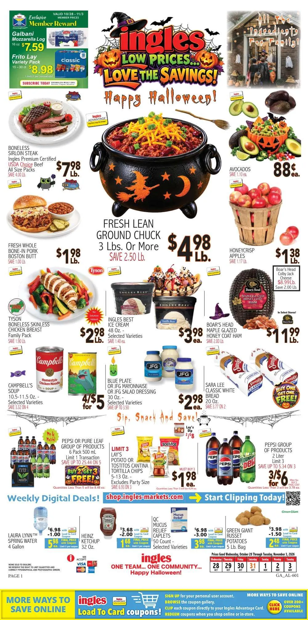 Weekly ad Ingles: Low Prices, Love the Savings! Happy Halloween! from October 28 to November 3 2026 - Page 1
