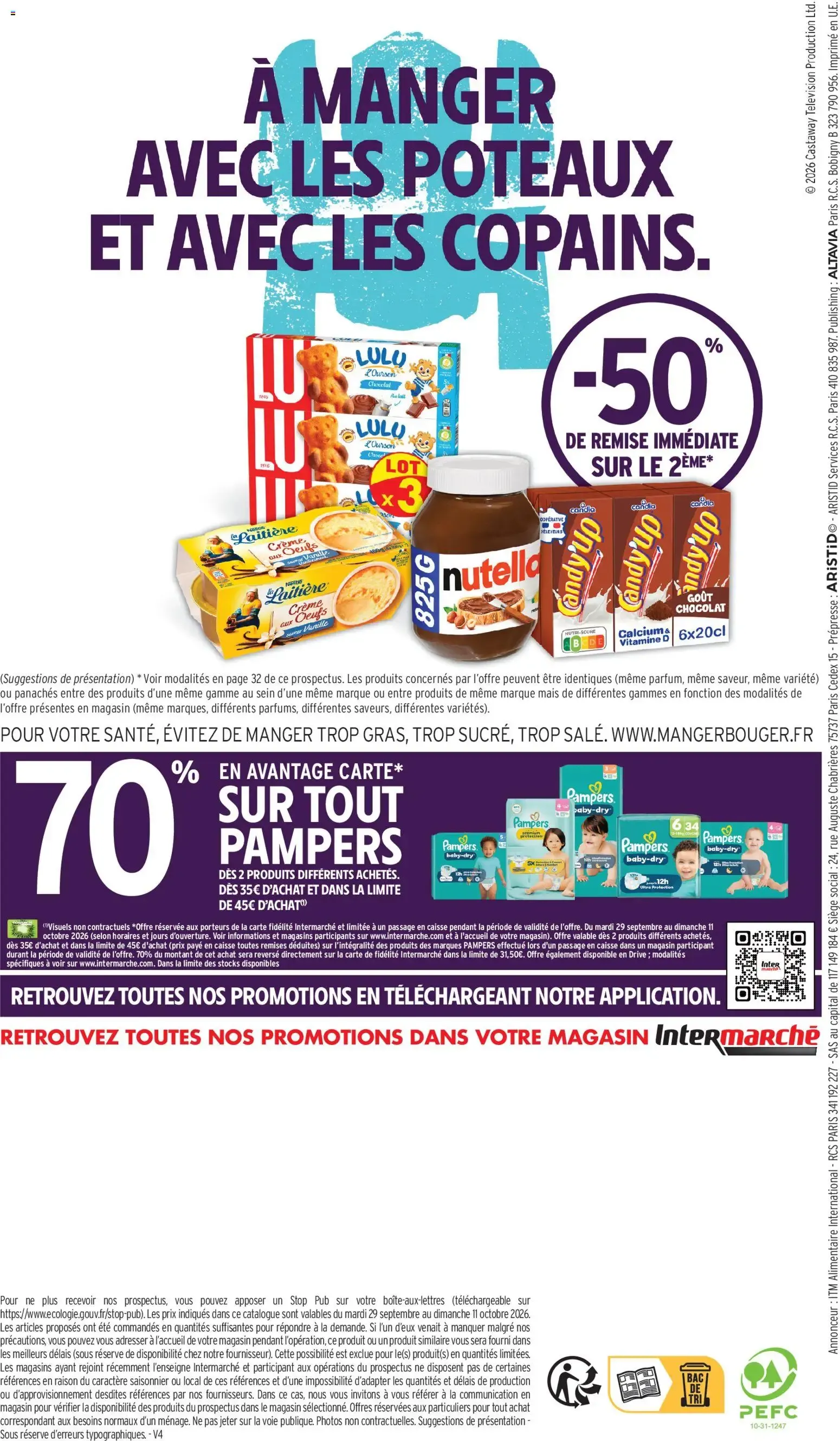 Intermarché - Anniversaire: 100% remboursés en bons d'achat du 29 septembre au 11 octobre 2026 - Catalogue page 52