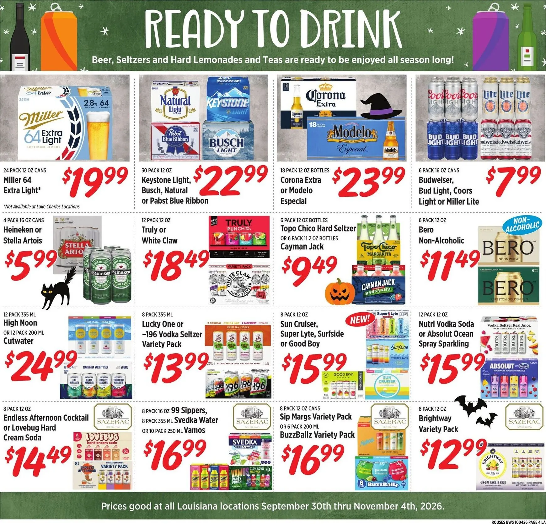 Weekly ad Current Rouses Markets - Drink and Treat leaflet valid from Wednesday 09/30/2026 to Wednesday 11/04/2026 from September 30 to November 4 2026 - Page 4